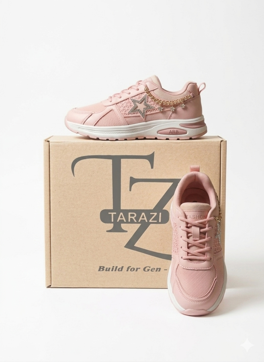 Pink Fashion Sneaker with Chain for women