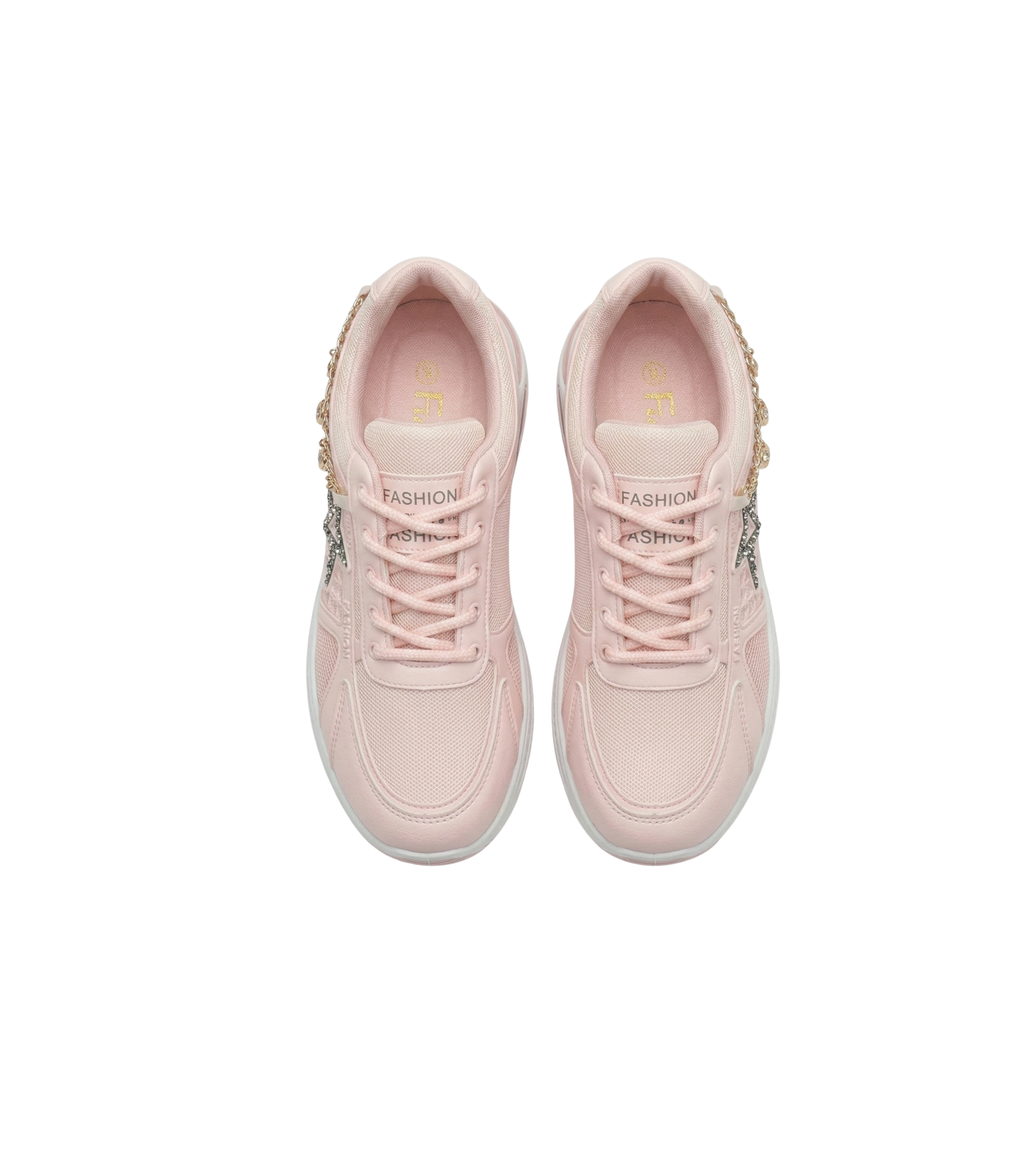 Pink Fashion Sneaker with Chain for women