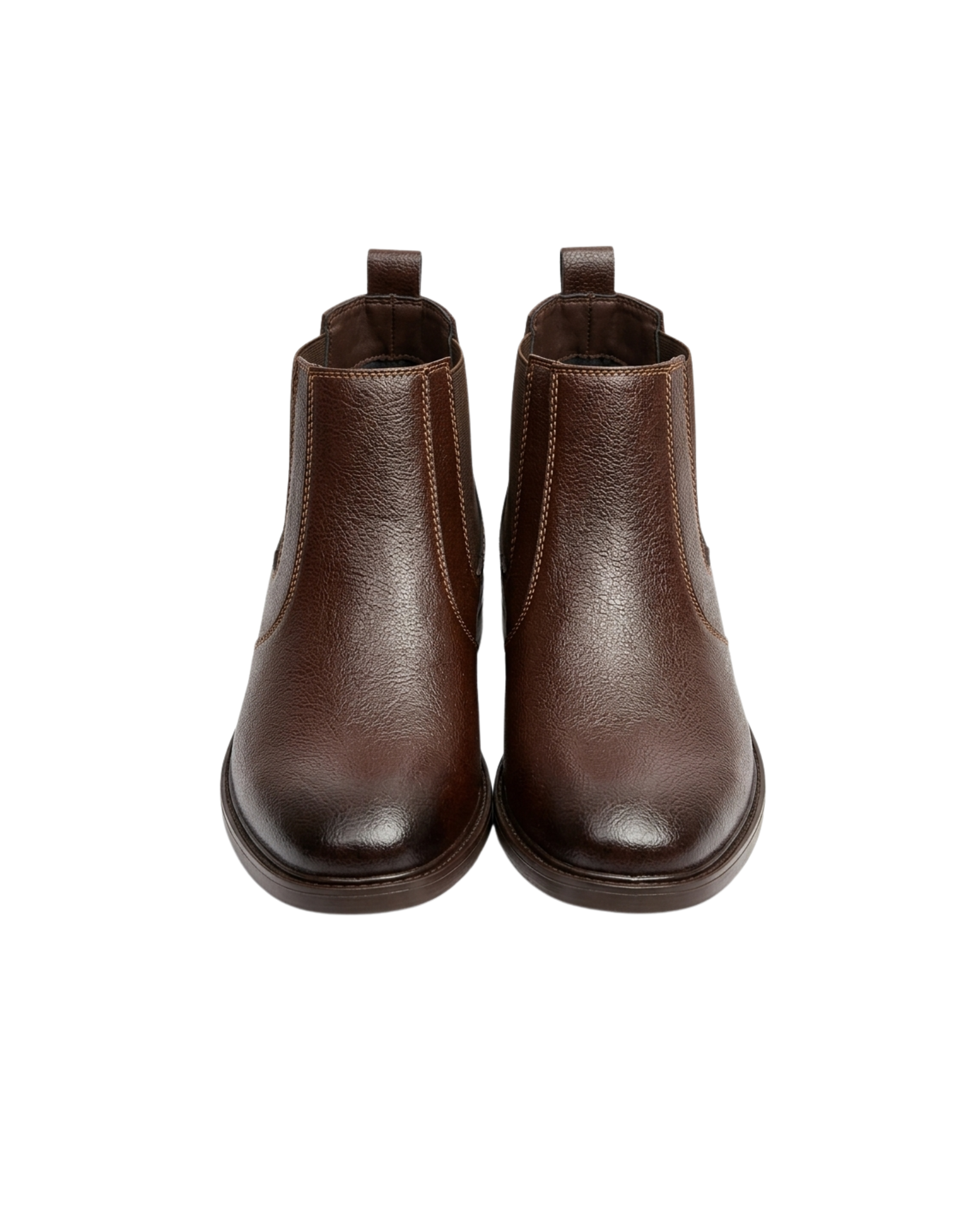 Burnished Pebbled Leather Chelsea Boot