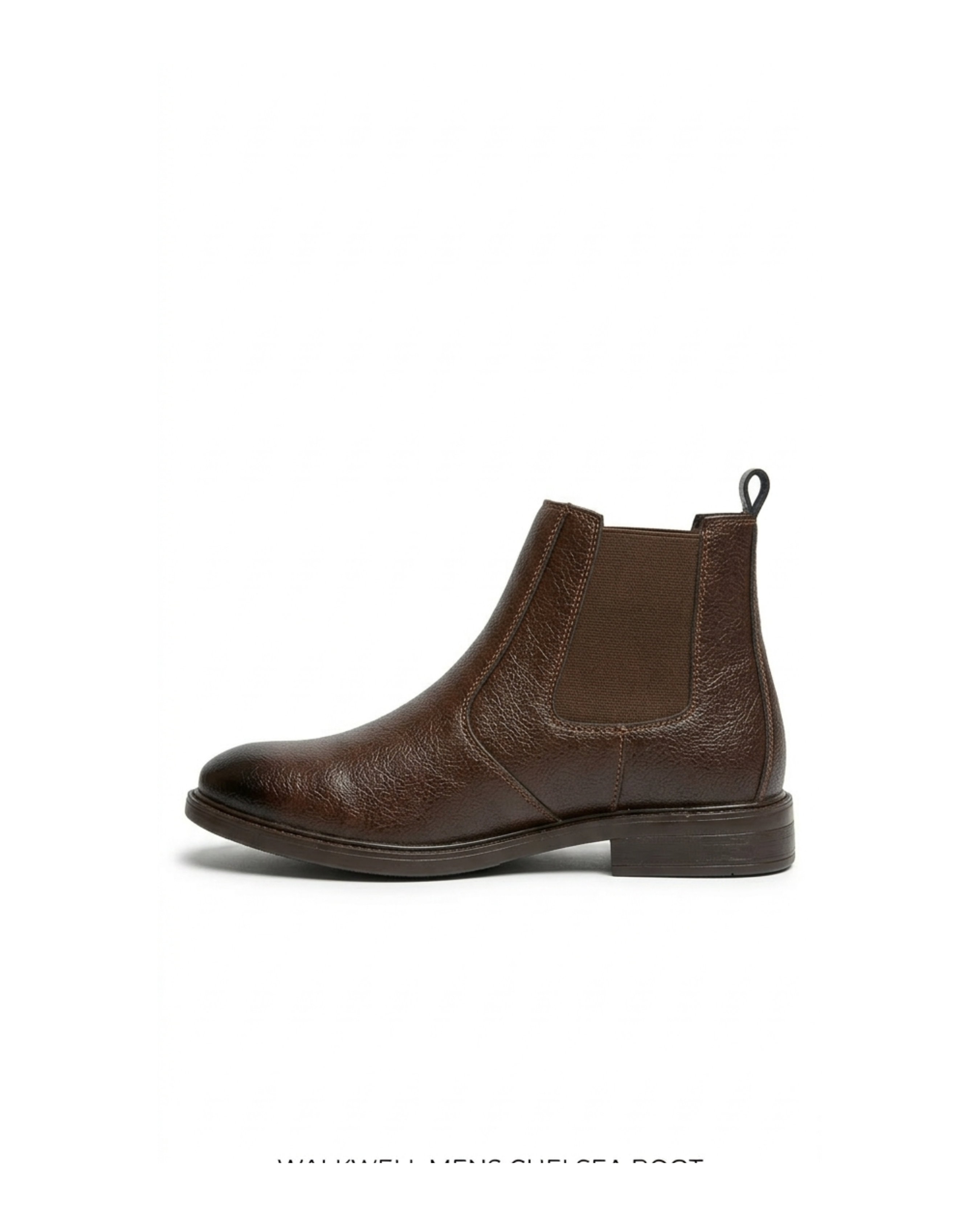 Burnished Pebbled Leather Chelsea Boot